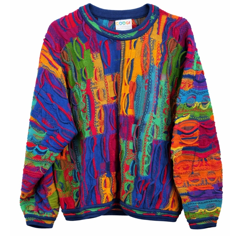 Coogi Rainbow Long Sleeve Crewneck Sweater Size L